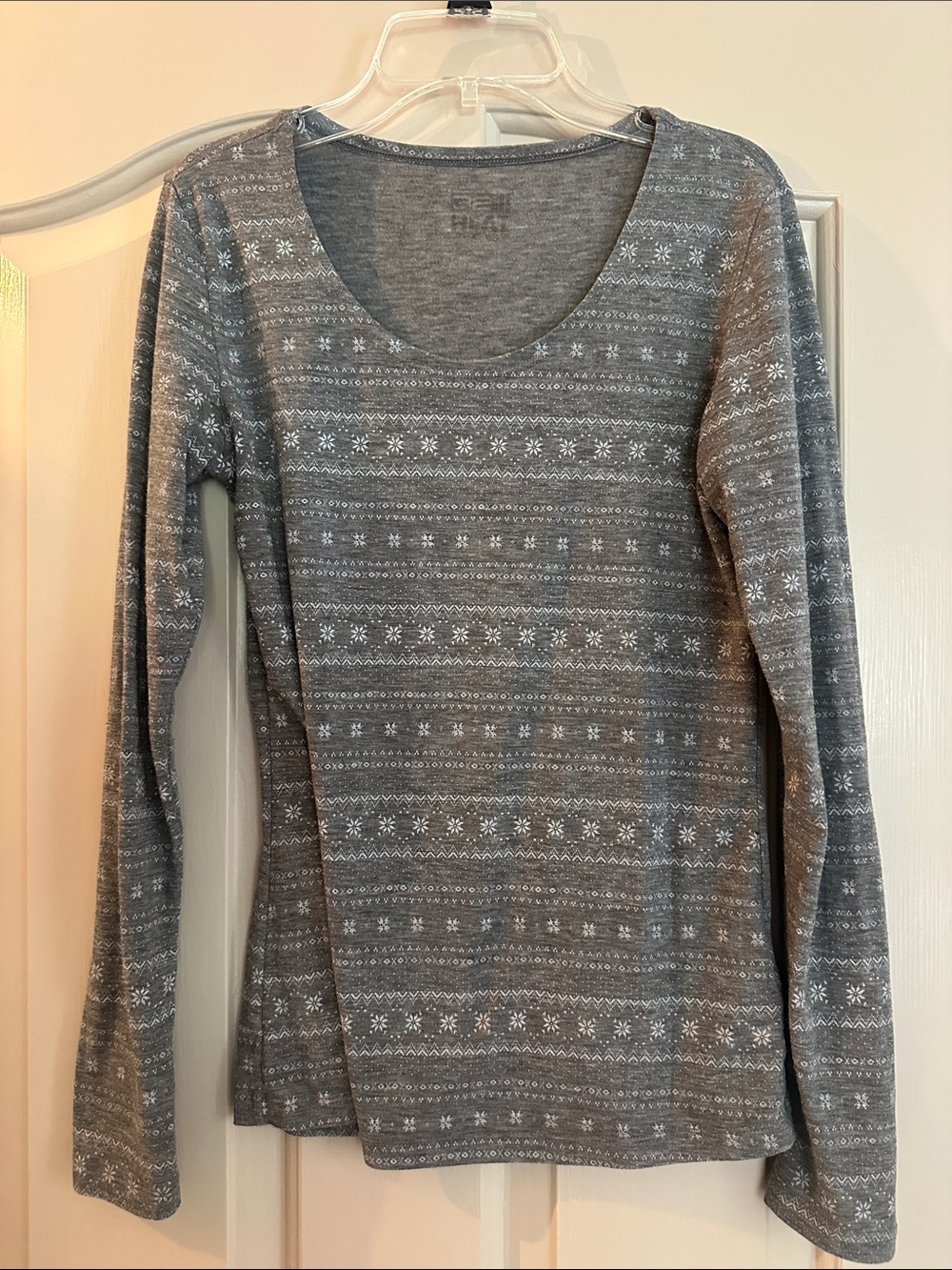 32 Degrees Gray Long Sleeve Scoop Neck Base Layer